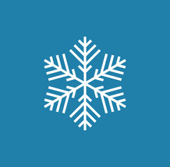 Snowflake flat design winter icon.