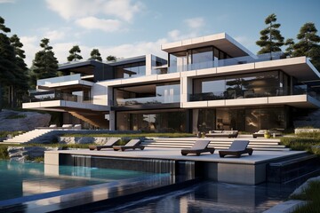 View of a modern mansion