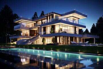 View of a modern mansion