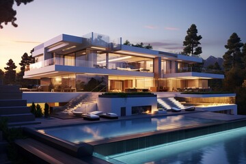 View of a modern mansion