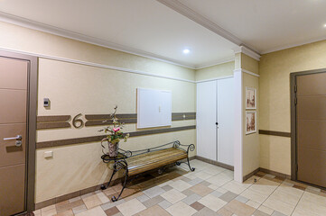 interior apartment public place, house entrance. doors, walls, staircase corridors