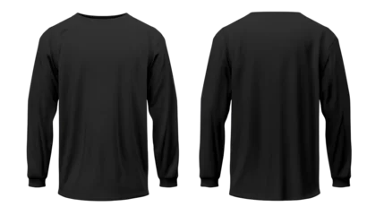 Fotobehang 3D model blank black long sleev shirt mockup © Atthawut