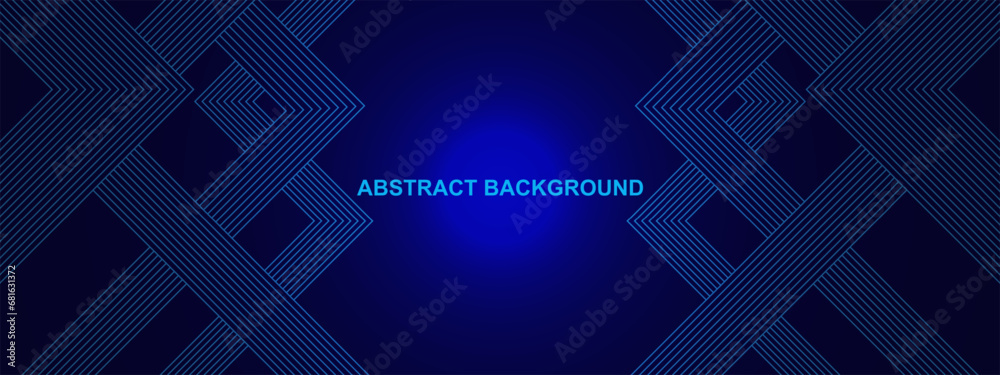 Poster abstract header background with blue lines for modern technology and science design concept.