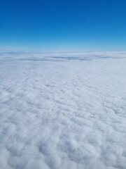 Fototapeta na wymiar View skyscape from window Airplane go to japan