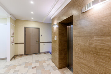 interior apartment public place, house entrance. doors, walls, staircase corridors