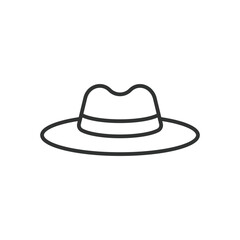Western cowboy hat icon line design. Western, Cowboy, Hat, Country, Headwear, American, Old West, Wild West, Country hat vector illustrations. Western cowboy hat illustration editable stroke