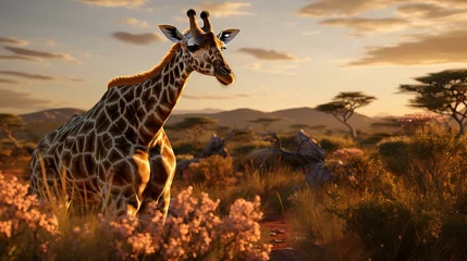 Foto op Aluminium giraffe in the savannah © Muhammad