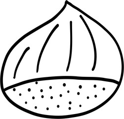 Freehand drawing of chestnut.	