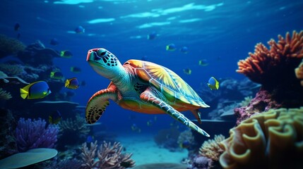 Fototapeta na wymiar green sea turtle
