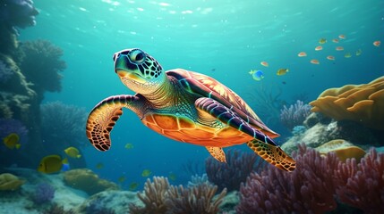 Fototapeta premium green sea turtle