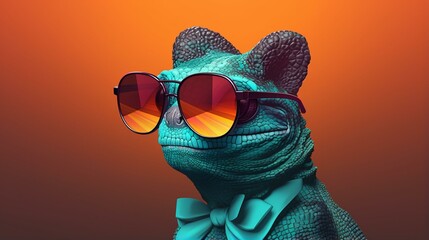 chamelon in sunglasses © Muhammad