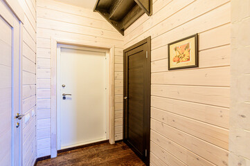 interior apartment corridor, hallway, doors