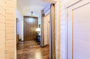 interior apartment corridor, hallway, doors
