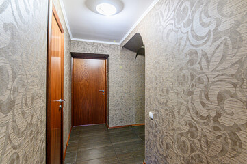 interior apartment corridor, hallway, doors