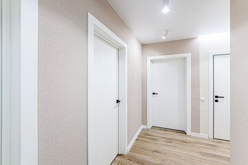interior apartment corridor, hallway, doors