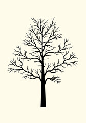 Obraz premium Black Vector Silhouette of a Bare Tree | Adobe Stock
