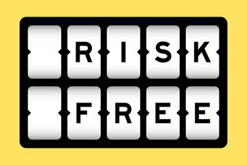 Black color in word risk free on slot banner with yellow color background