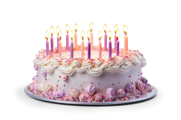 Sweet Sixteen Birthday Cake on Transparent Background