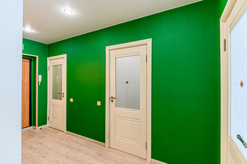 interior apartment corridor, hallway, doors