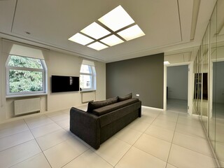 white kitchen studio in minimalism