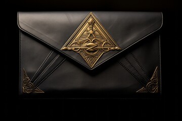 A Mysterious Black and Gold Envelope Adorned With a Intriguing Masonic Symbol