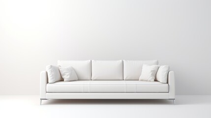 background of the room, a beautifully designed white leather sofa bed stands isolated, adding a touch of sophistication to the furniture arrangement.