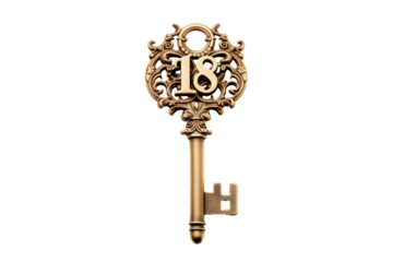 Holiday Key Number 18 with Ornate Design