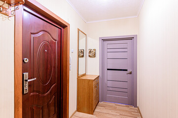 interior apartment corridor, hallway, doors