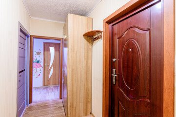 interior apartment corridor, hallway, doors