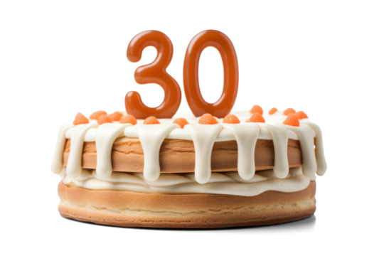 Cake Birthday Celebration with Number 30 Topper - Powered by Adobe