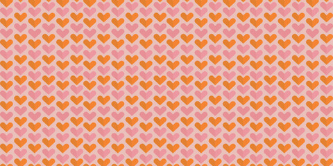 Hand drawn colorful vector seamless pattern with hearts. Light pink backdrop for wrapping paper, greeting cards, posters, invitation, wedding and Valentines cards.