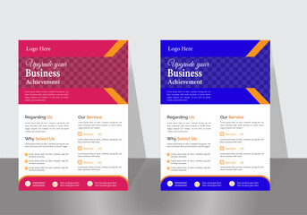 Obraz premium Creative, Colorful, Elegant and Professional Business Flyer Design.