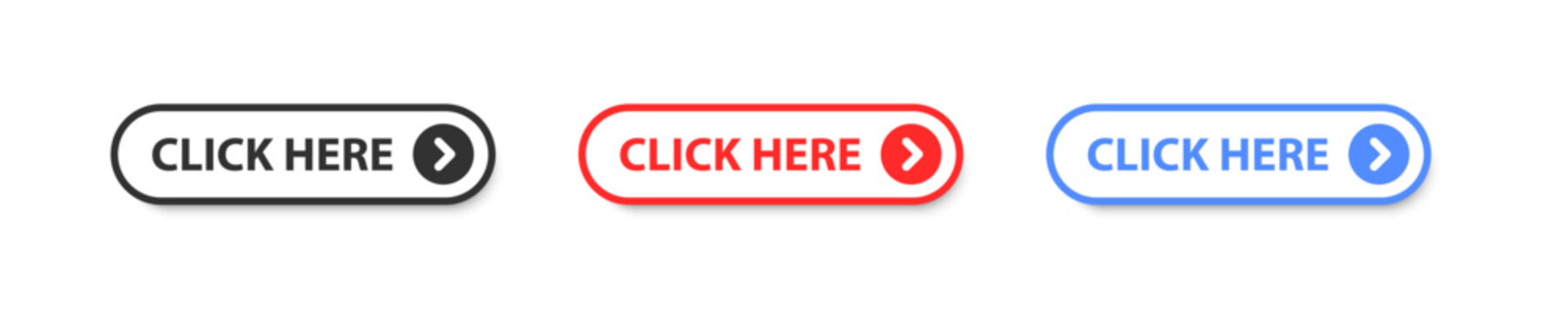 Click here button icon. Mouse cursor push symbol. Press on the site. Online bar click. Promotion banner. Vector illustration.