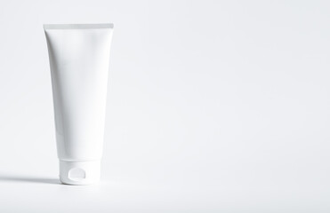 Cream tube mock up, cosmetic product, beauty package mockup, banner background