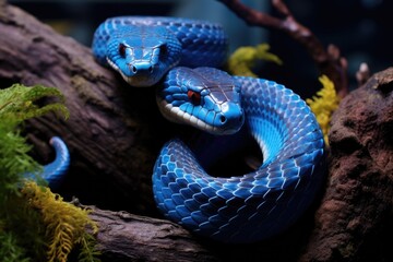 Blue striped snake, Lampropeltis brachypeltis, Blue Insularis Snake, AI Generated