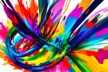 Abstract Artwork With Vibrant Colors And Dynamic Shapes AI Generated