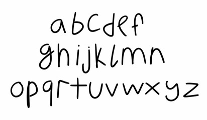 Scribble black english latin abc alphabet font A to Z collection. Vector illustration in doodle hand drawn style isolated on white background. For menu, logo, learning, naming, design, school, card.