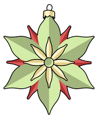 Christmas tree decoration star without background