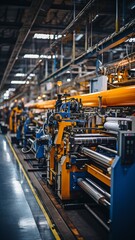 Production line, manufacturing technology, industrial architecture, and factory construction. - obrazy, fototapety, plakaty