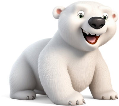 cartoon polar bear 3d model