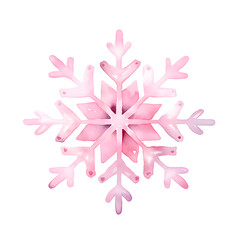 Watercolor Pink Christmas Snow flake