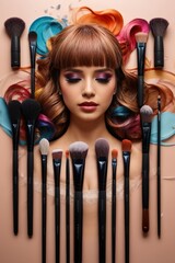 girl with brushes
