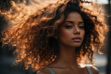portrait of a woman
long hair