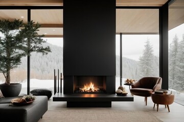 modern living room
fireplace