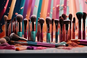 make up brushes in a box