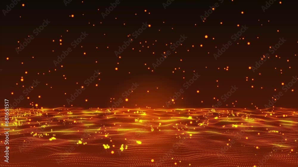 Poster abstract hi-tech bouncing particles background. sphere particles are falling, bouncing, and explodin