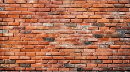 Red brick wall and wall background. Generative AI