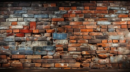 Red brick wall and wall background. Generative AI