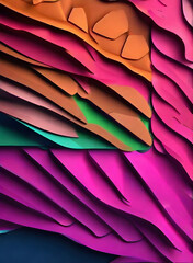 Leather background papercut style neon colors detailed