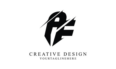 AF black swoosh minimal creative modern brand logo design.